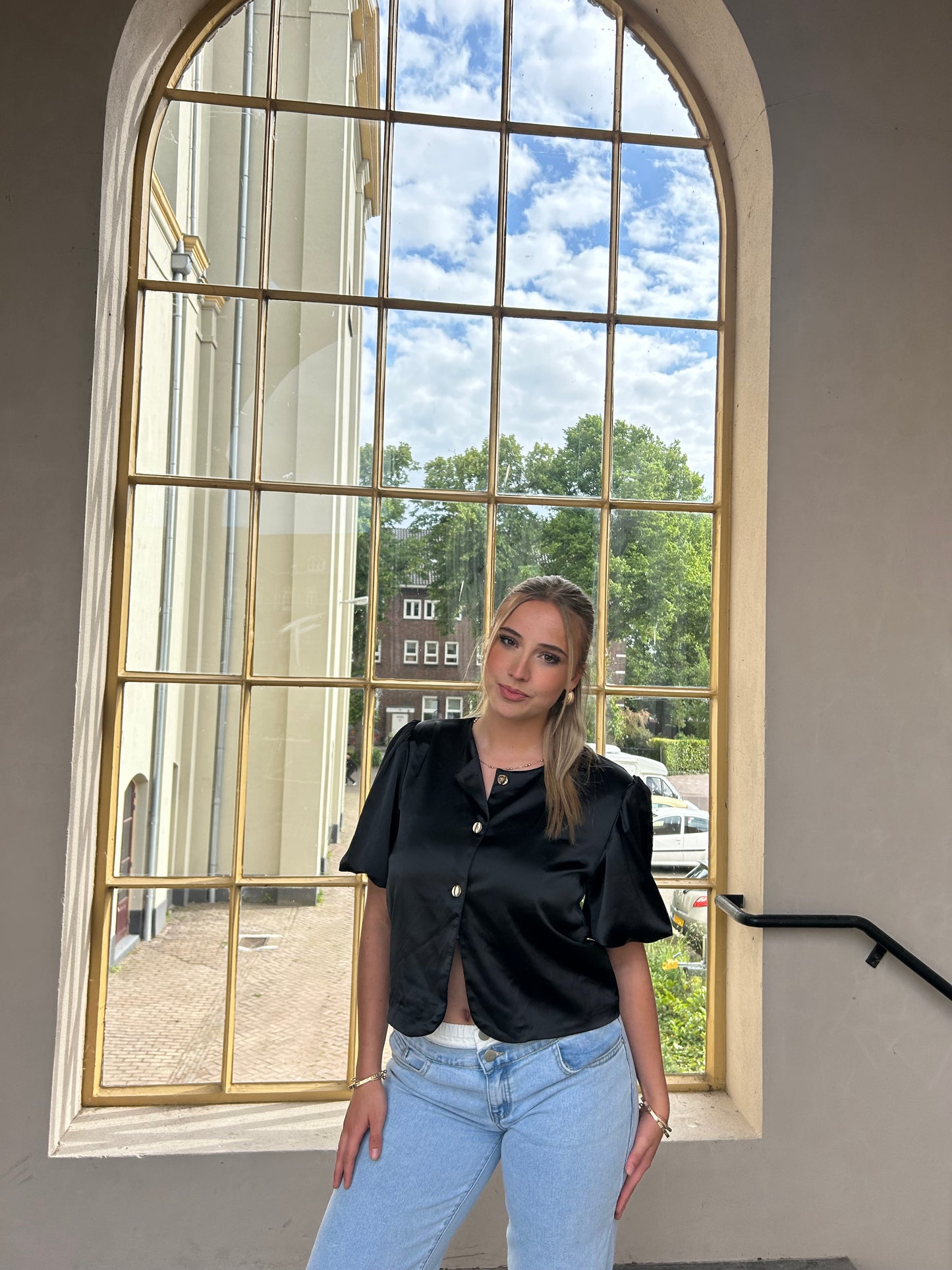 Soft satin glam blouse