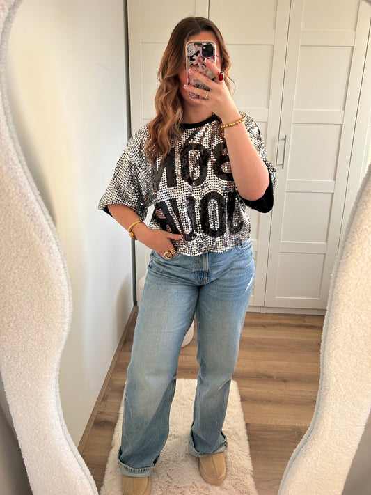 Bonjour glitter top