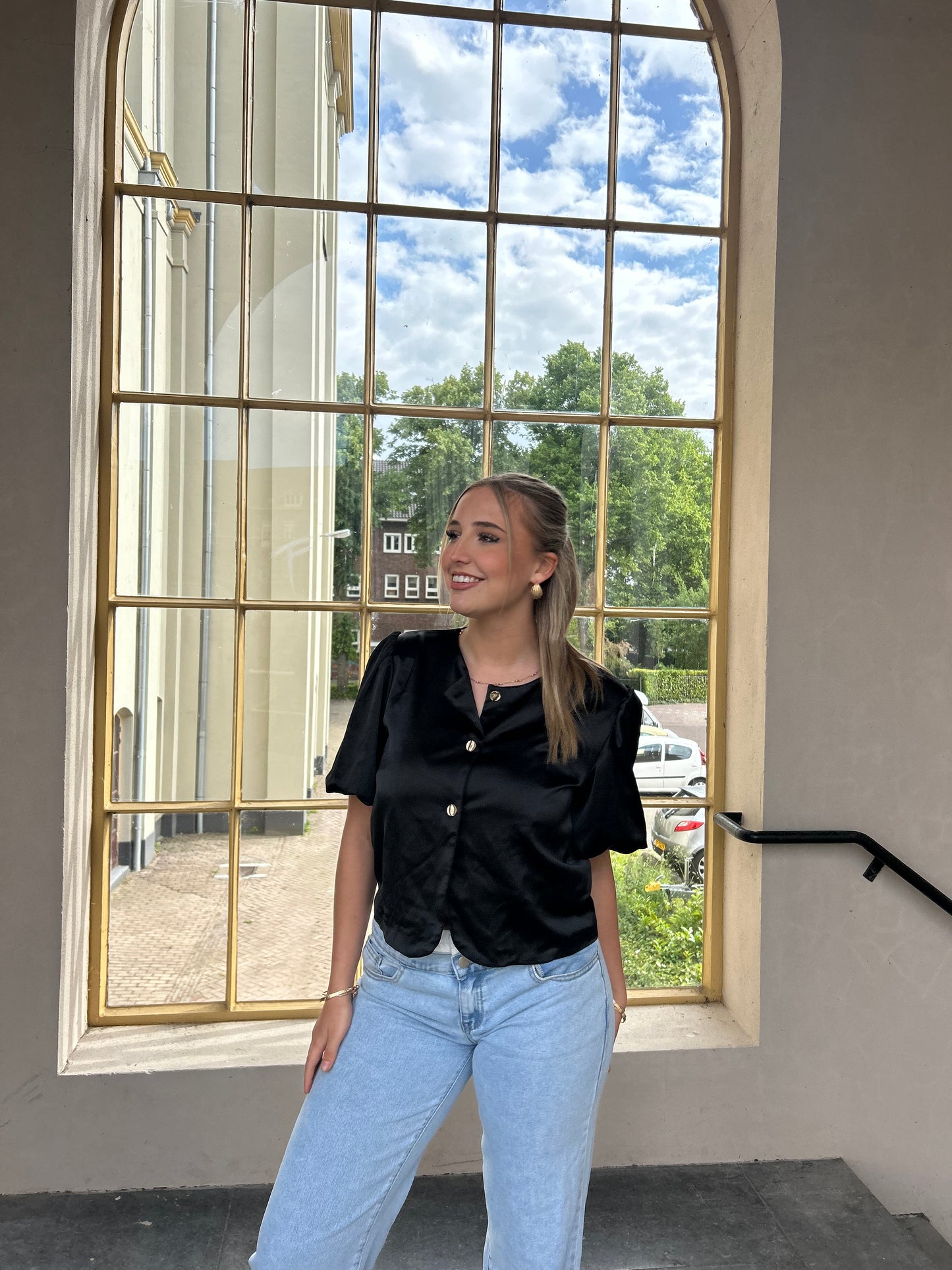 Soft satin glam blouse