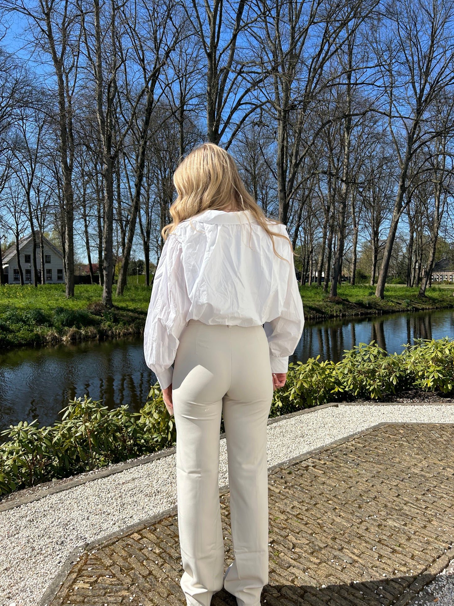 Cream classy pantalon