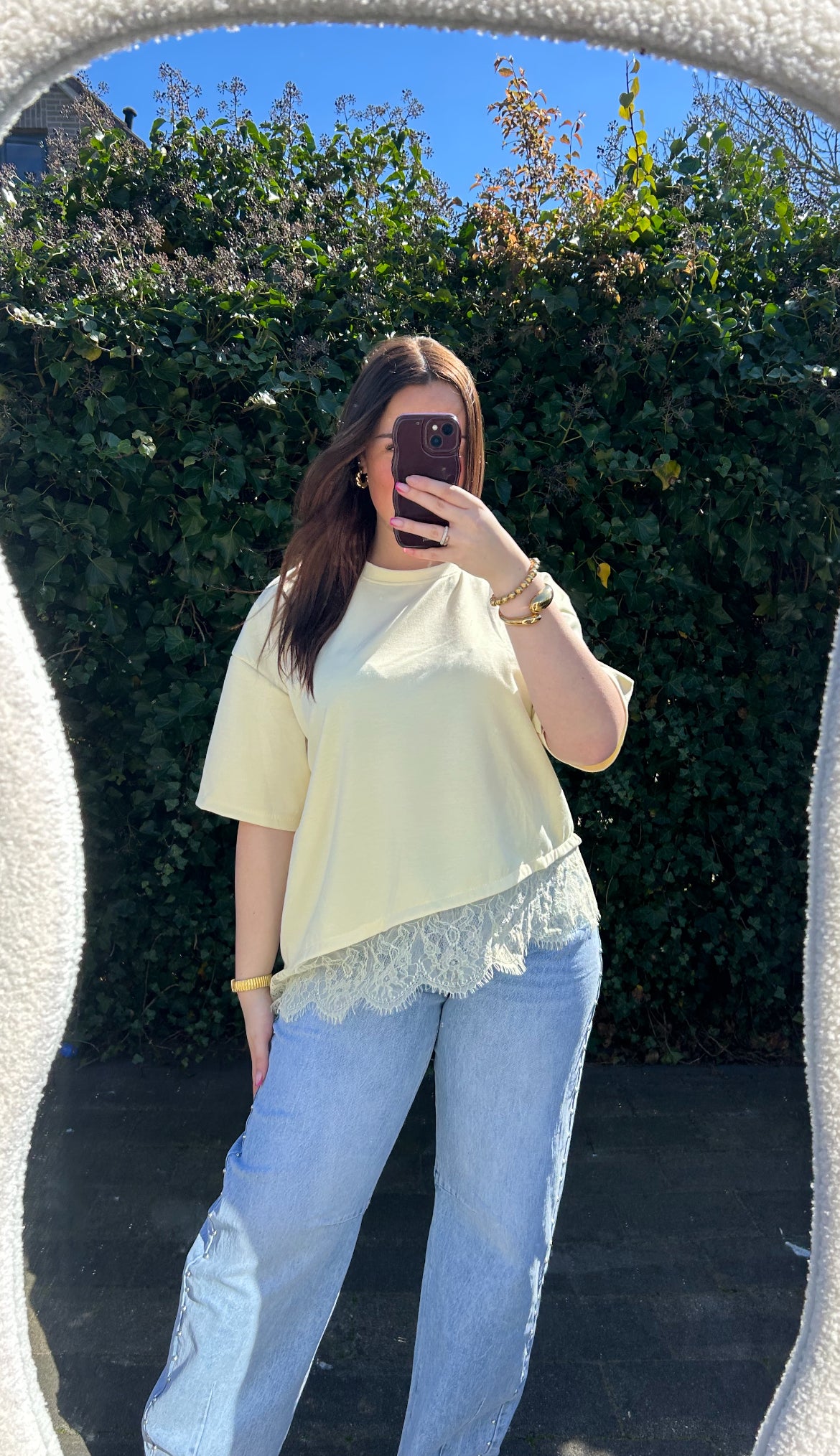 Lace top butteryellow