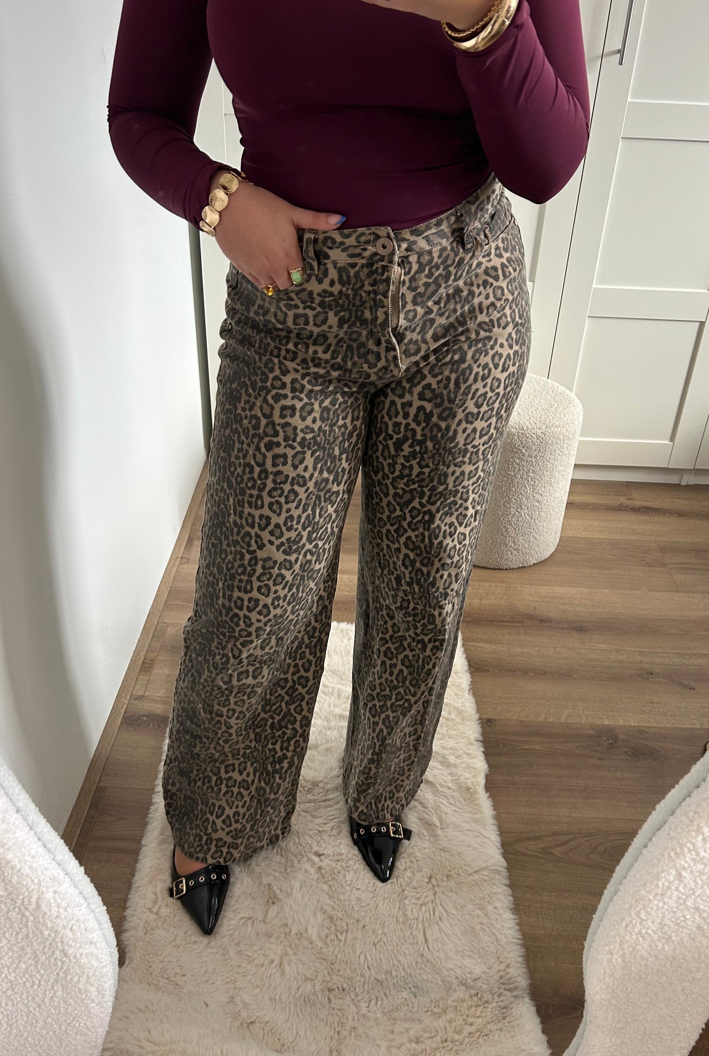 Leopard jeans