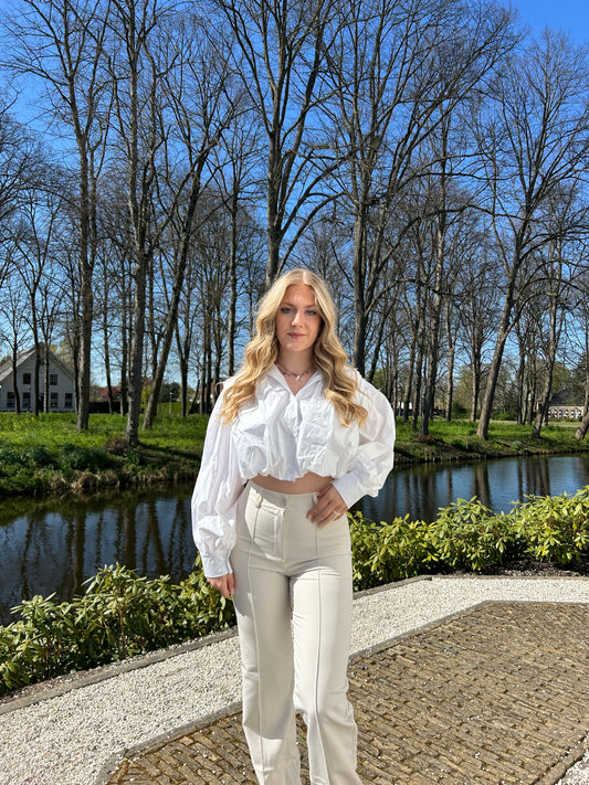 Cream classy pantalon