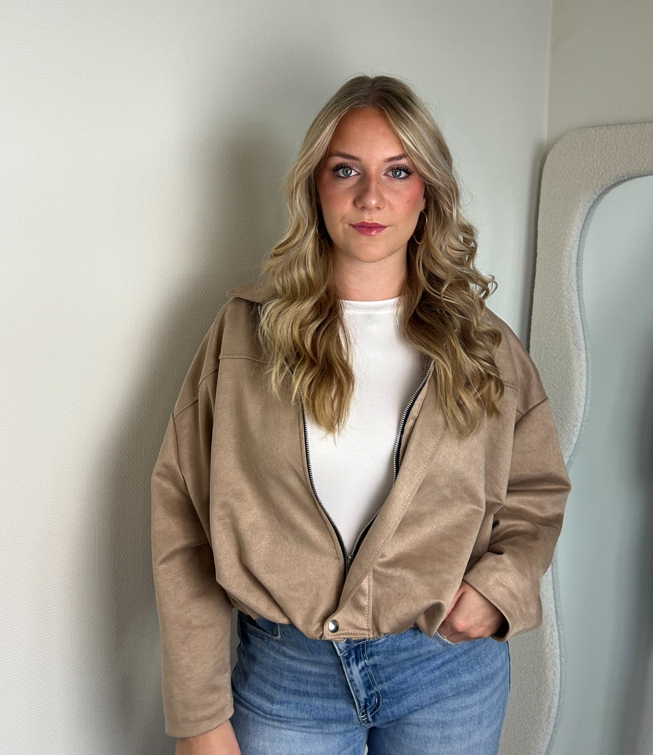 Suède jacket Camel