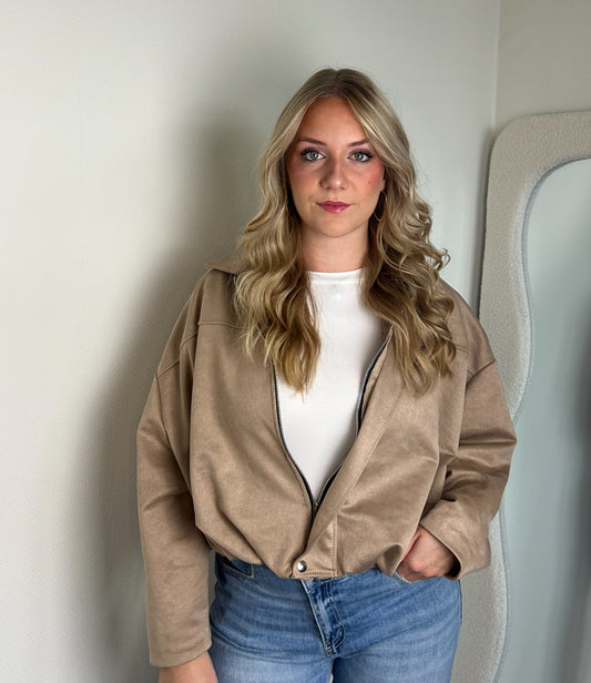 Suède jacket Camel