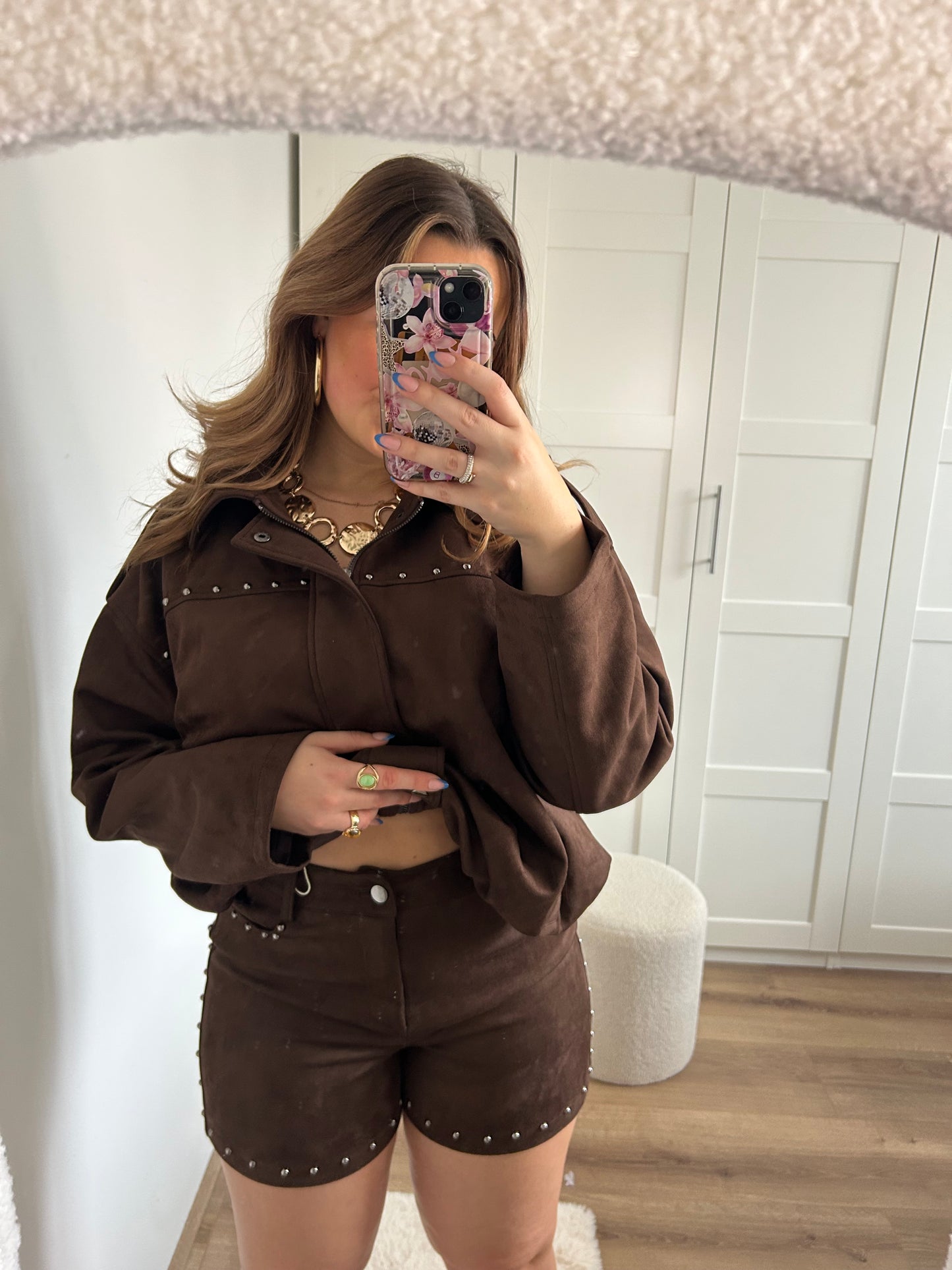 Suède stud pants