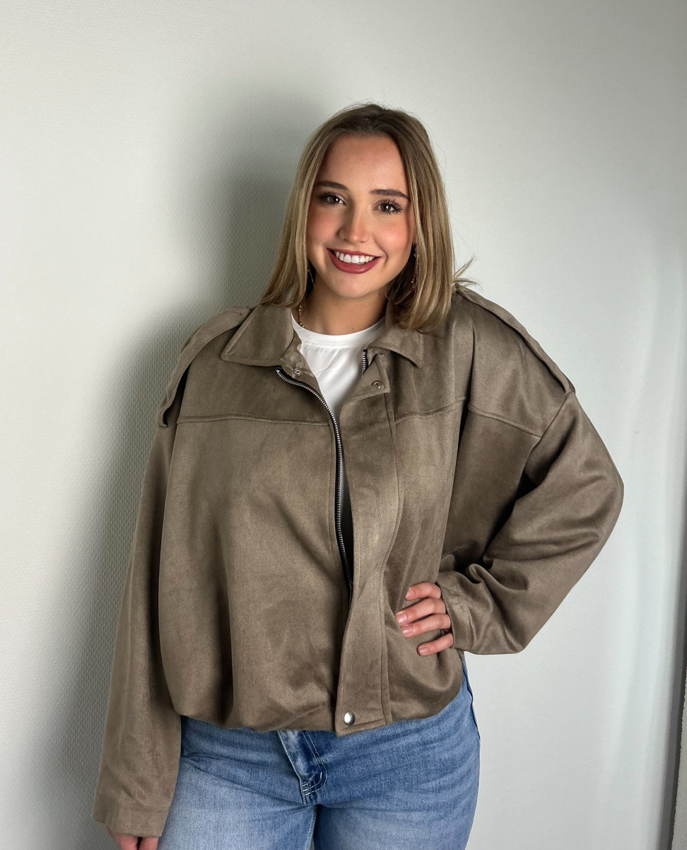 Suède jacket taupe