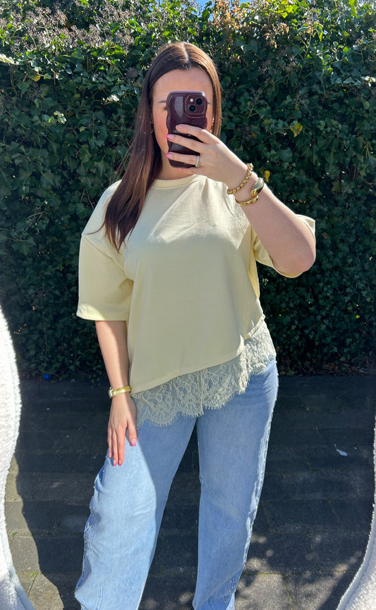 Lace top butteryellow