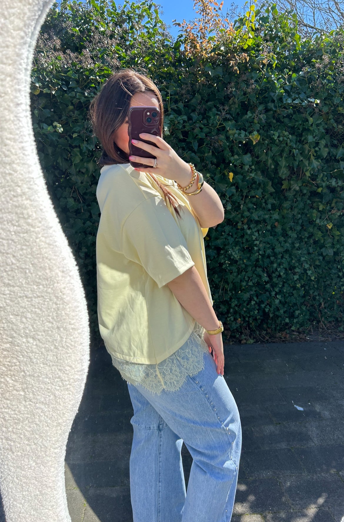 Lace top butteryellow