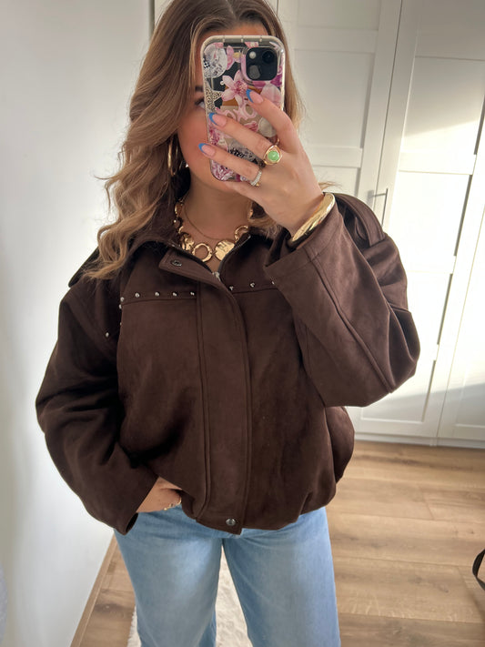 Suède stud jacket