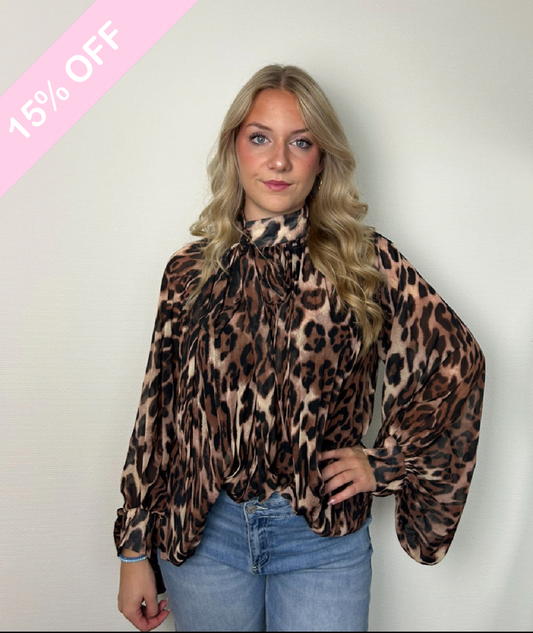 Valentina leopard blouse